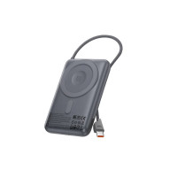 Портативний Power Bank Hoco Q43 10000 mAh Metal Gray  надійний акумулятор для зарядки смартфонів, навушників та гаджетів